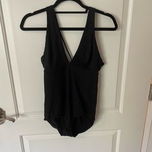 Aerie Sunnie Bodysuit Black Size Large